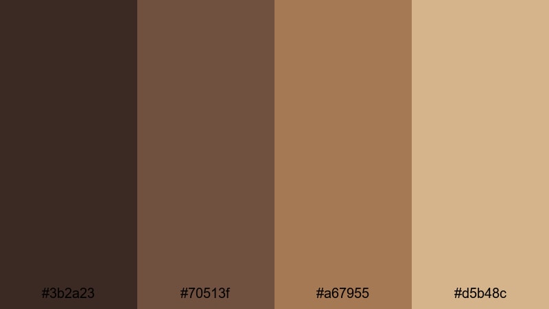 forest soil harmony brown color palette with hex codes