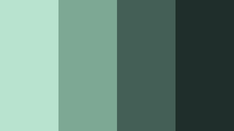 forest stream fade powdered mint color palette with hex codes