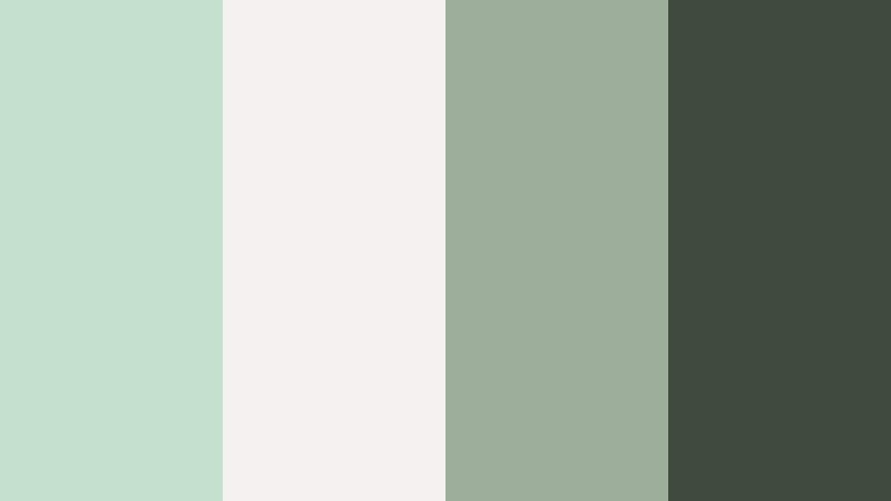 forest studio workspace pale pistachio color palette with hex codes