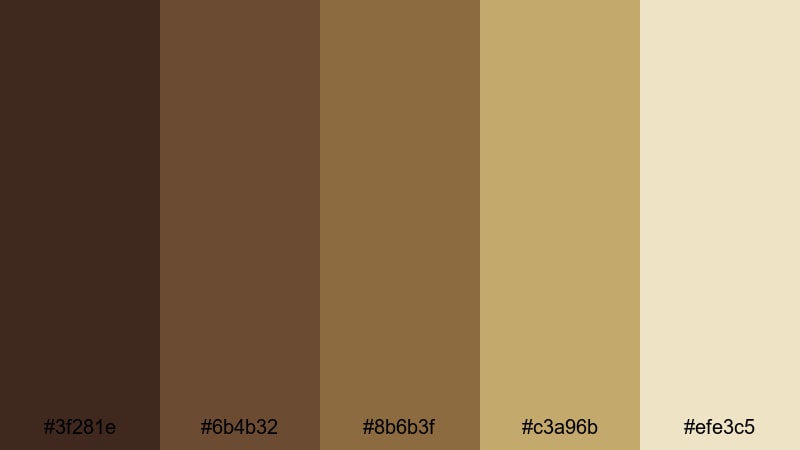 forest trail brew coffee brown color palette with hex codes
