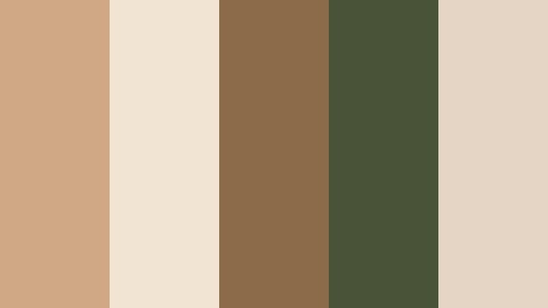 forest trail latte light mocha color palette with hex codes