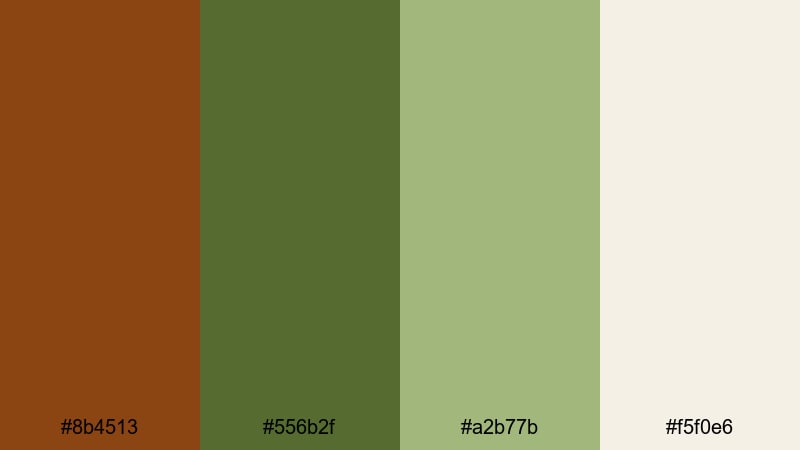 forest trail snapshot saddle brown color palette with hex codes