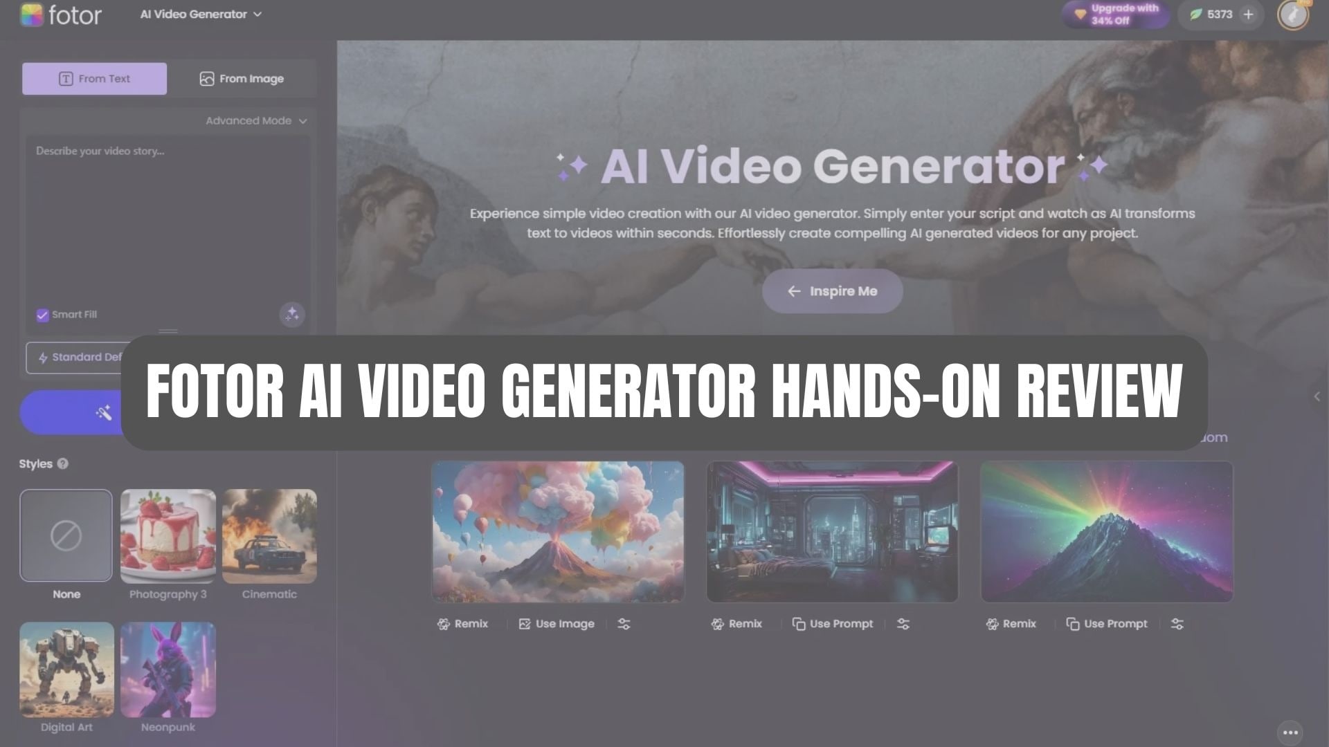 fotor ai video hands on review