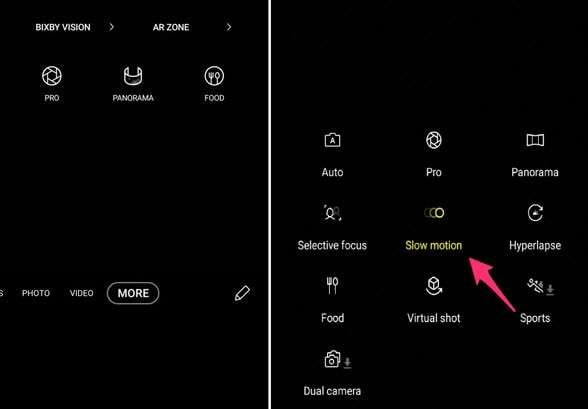 android slow motion settings