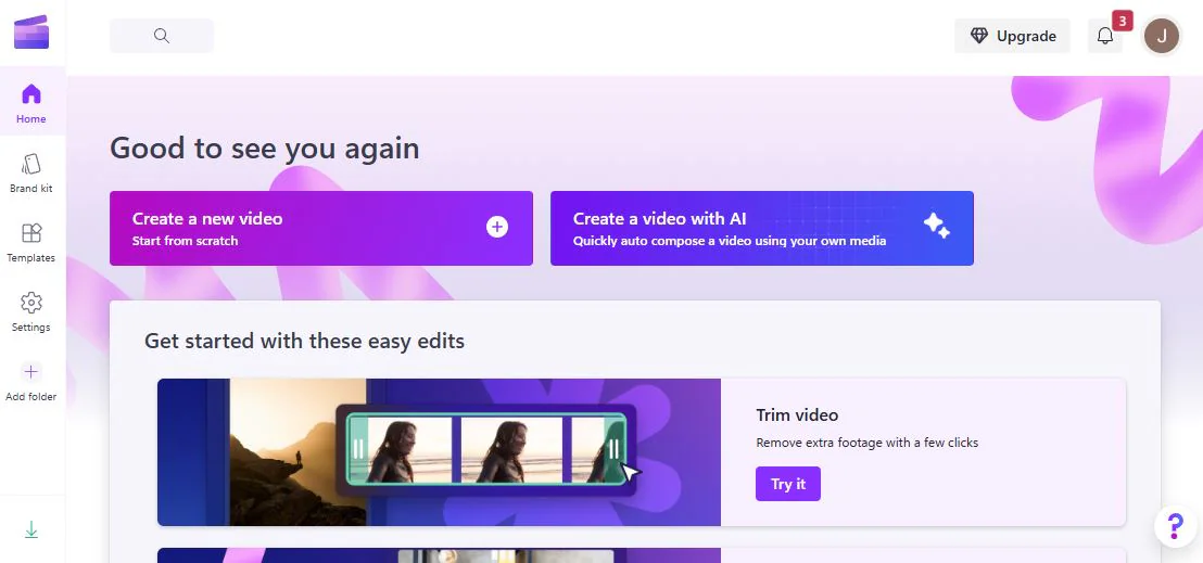 clipchamp video editor