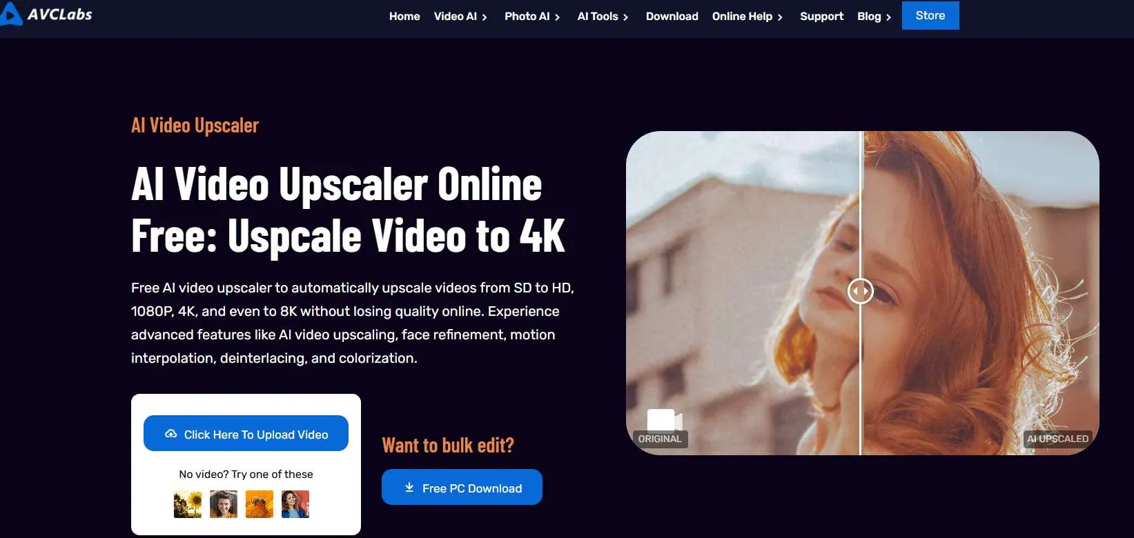 avclabs ai video upscaler 