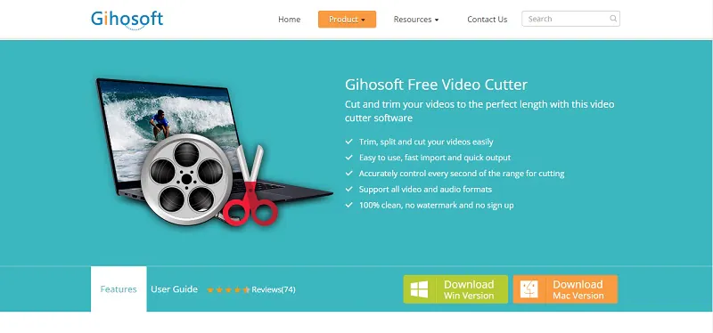 télécharger et installer gihosoft free video cutter