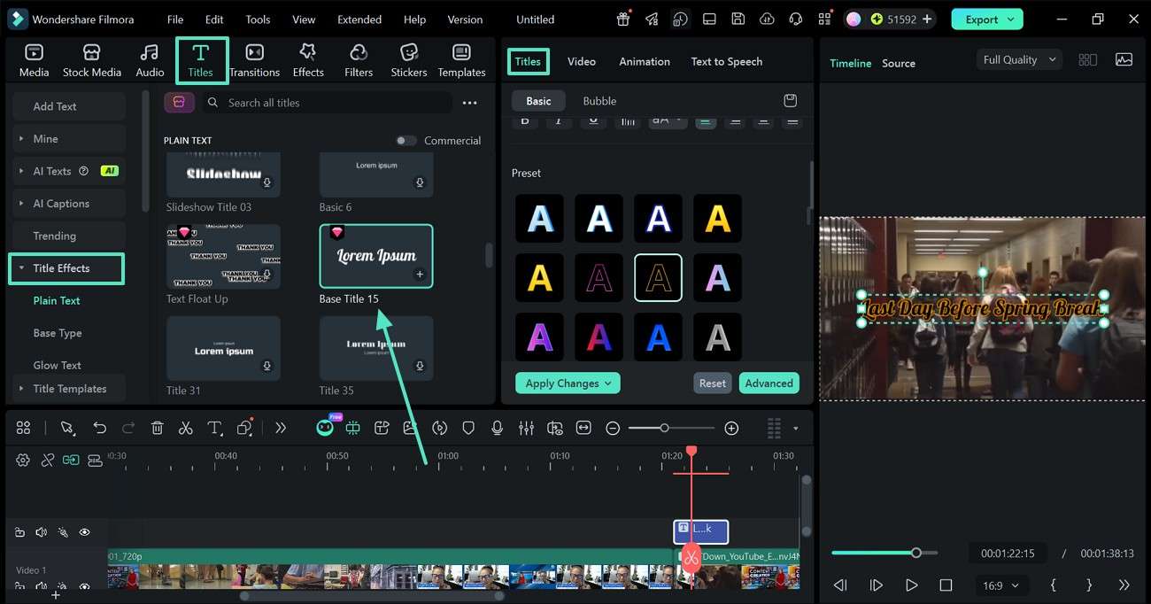 add and style titles