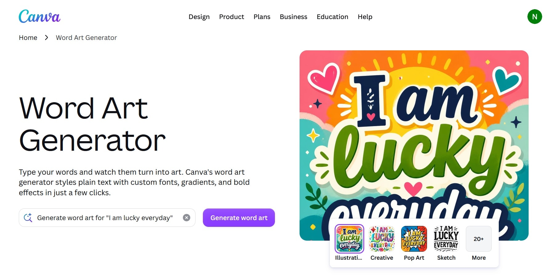 canva free word art generator
