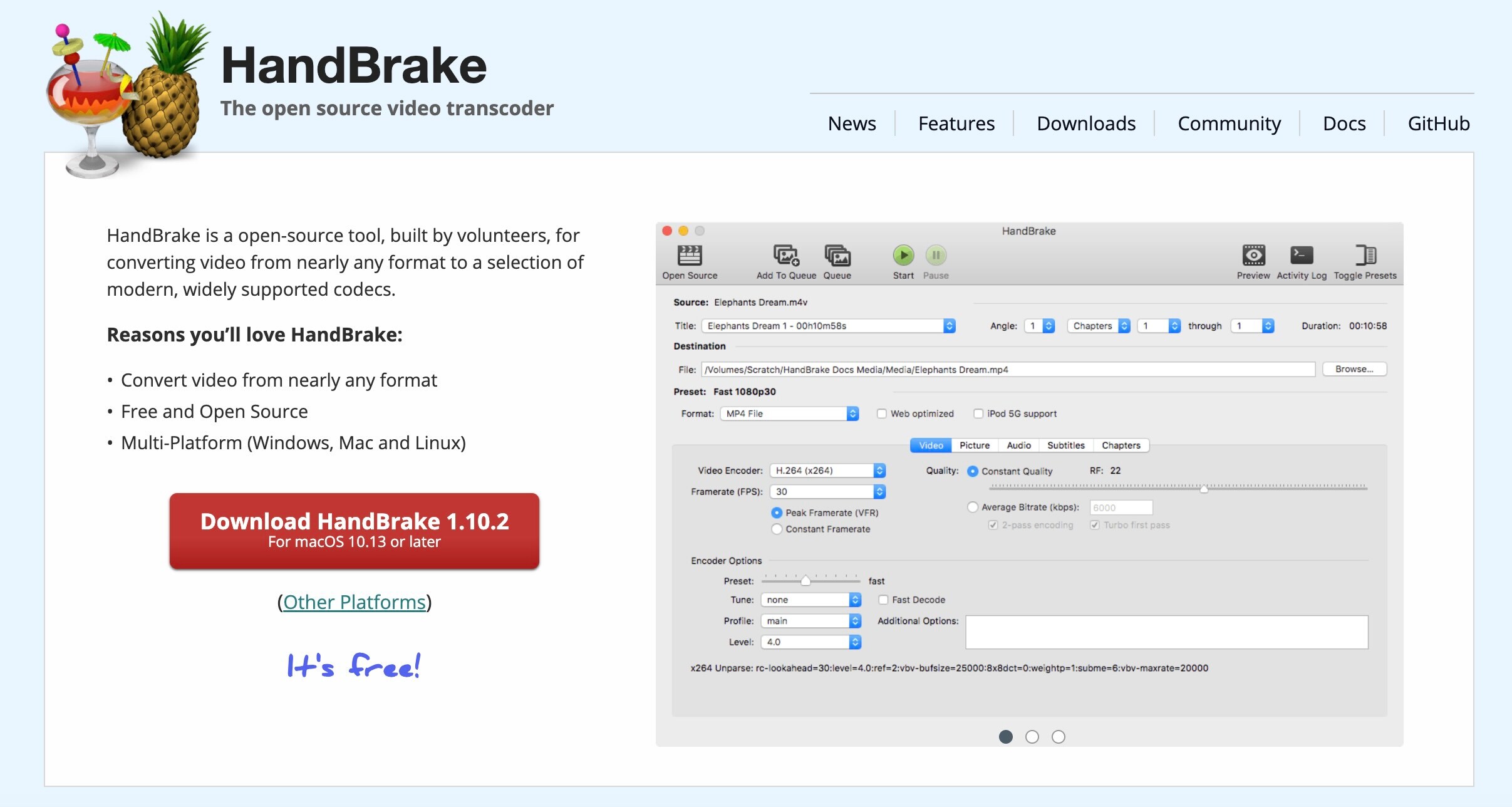 handbrake free and open source alternative