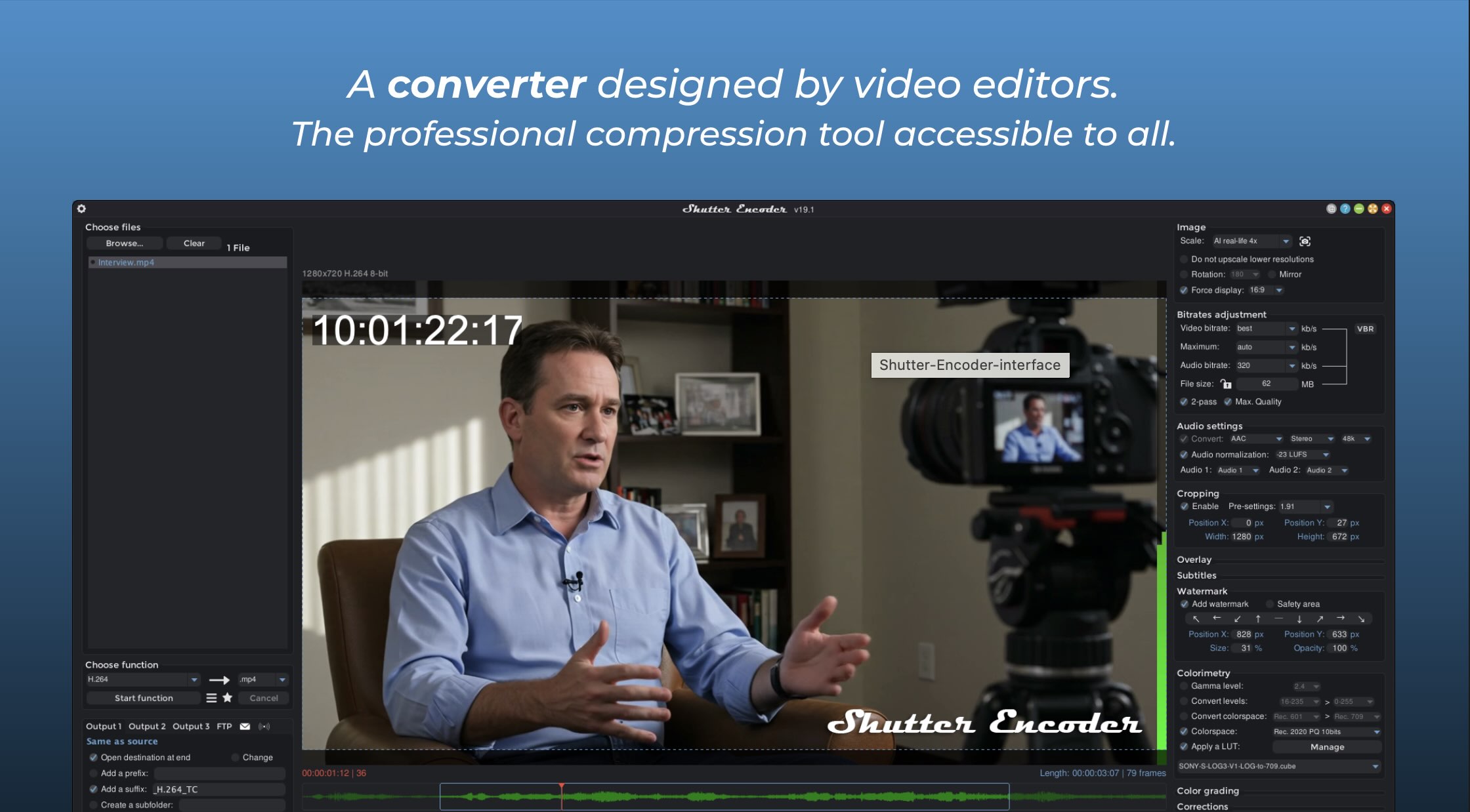 shutter encoder for professional format