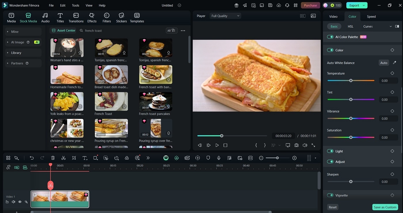 color editing menu