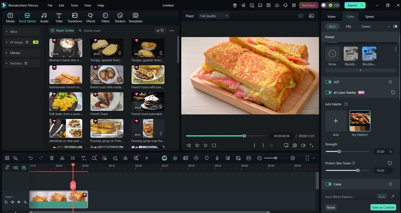 ai color palette settings