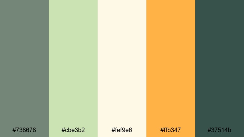 fresh matcha pop xanadu color palette with hex codes