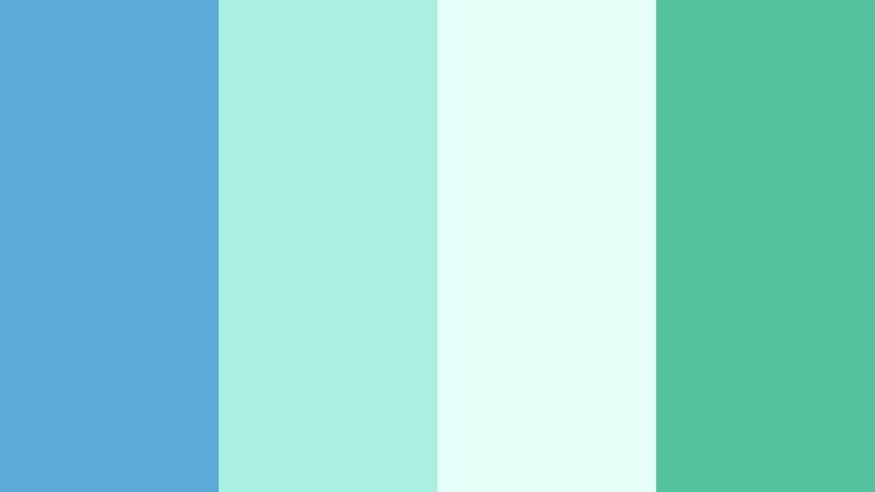 fresh mint air angel blue color palette with hex codes