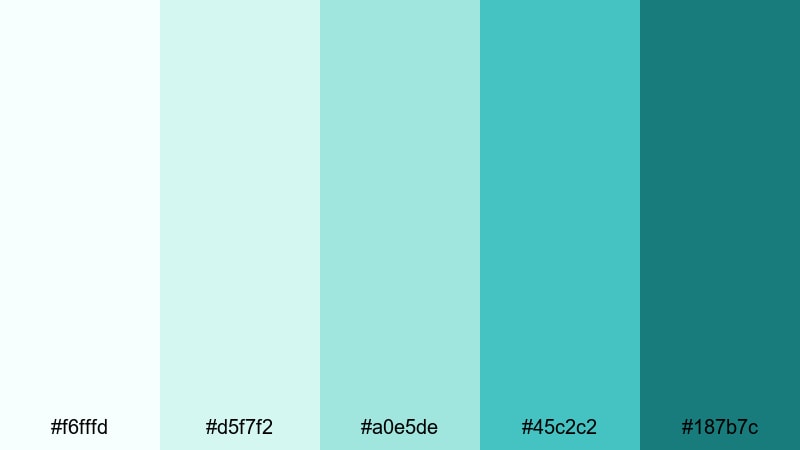 fresh saas launch green light blue color palette with hex codes