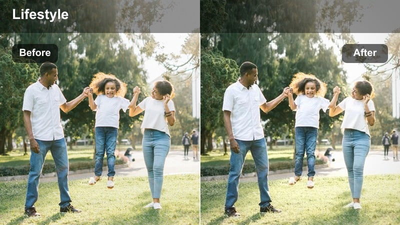 Bright white home office desk setup with a creator filming a vlog in clean daylight.
