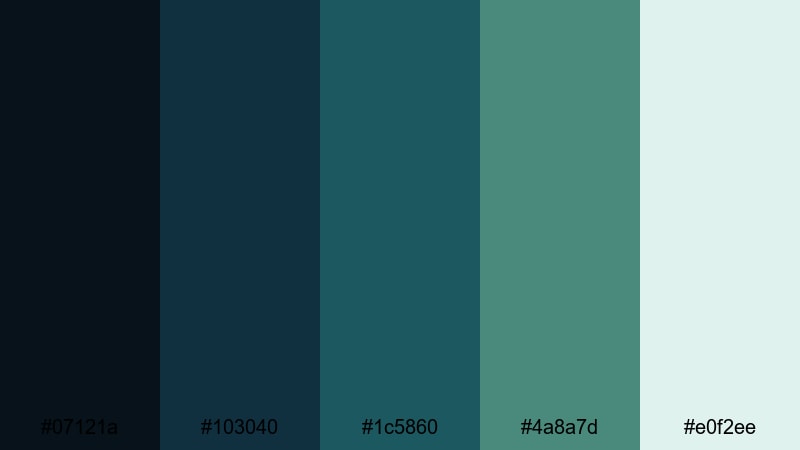 frosted aqua grid blue dark green color palette with hex codes