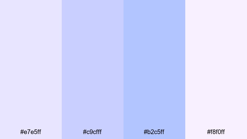 frosted blueberry milk pastel blue purple color palette with hex codes