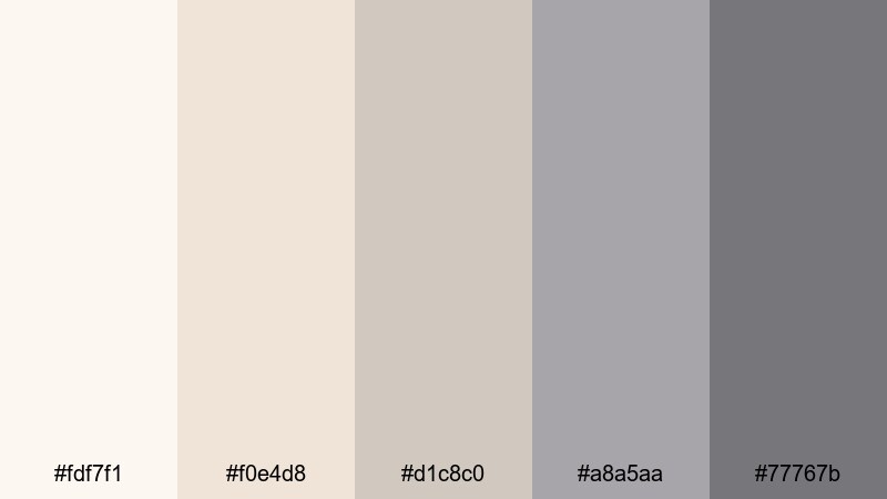 frosted champagne gray silver color palette with hex codes