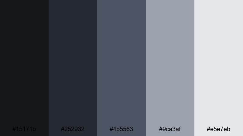 frosted console grid charcoal color palette with hex codes