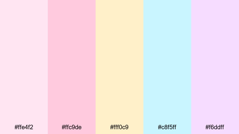 frosted cupcake swirl candy color palette with hex codes