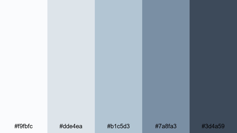 frosted glass workspace winter color palette with hex codes