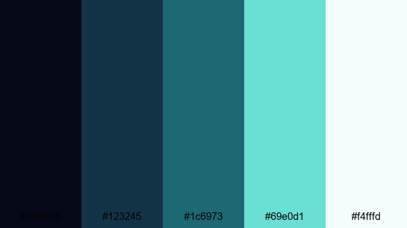 frosted lagoon whisper aurora borealis color palette with hex codes