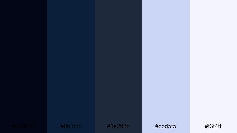 frosted navy ui dark blue navy blue color palette with hex codes