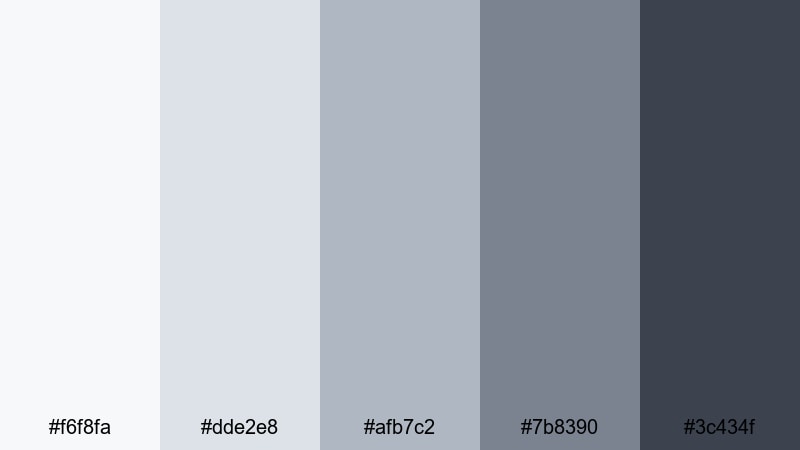 frosted nickel mist metallic color palette with hex codes