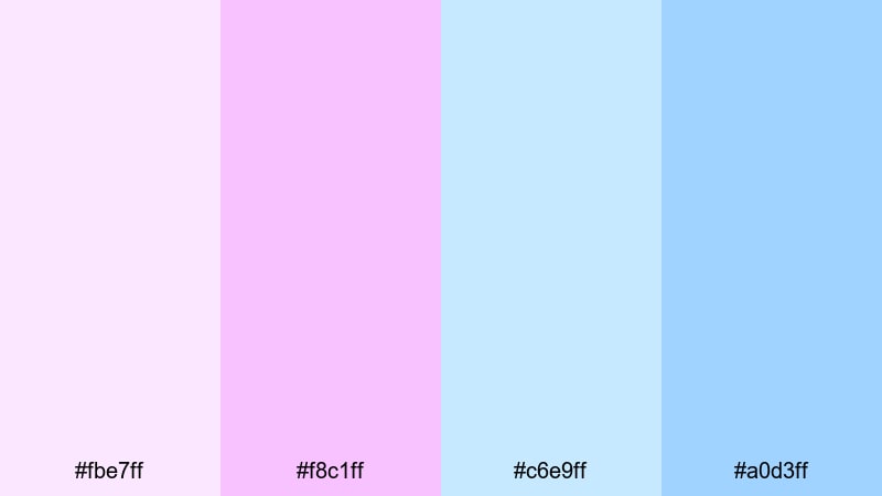 frozen cotton floss pink blue color palette with hex codes