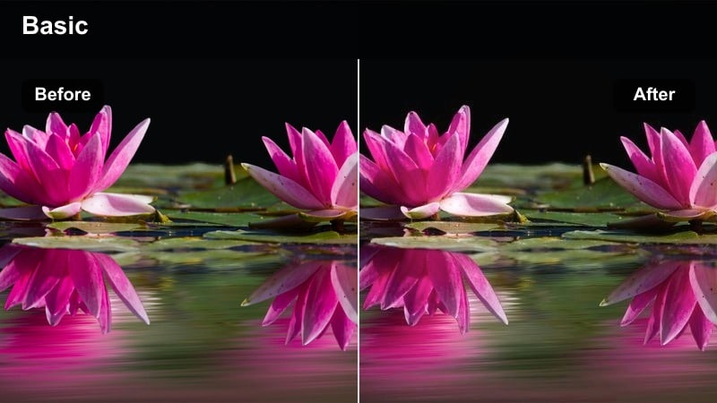 Model in a winter coat standing in a city plaza with cool white and blue tones