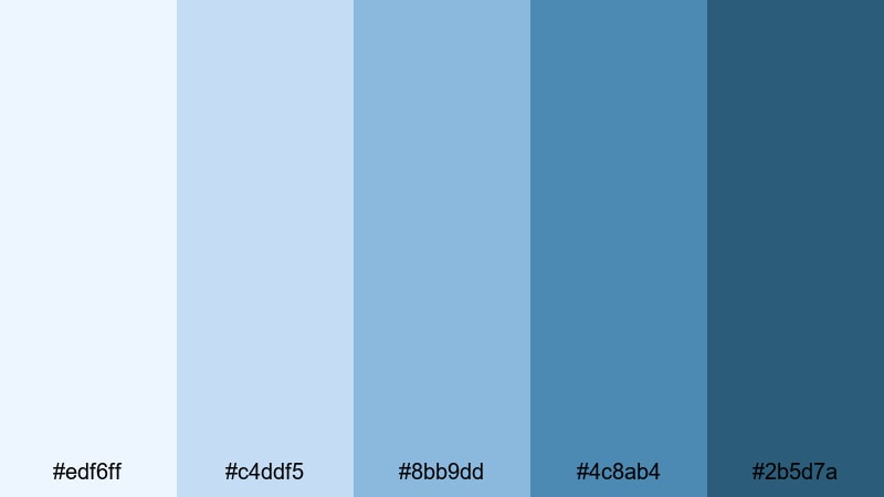 frozen lake shore cold color palette with hex codes