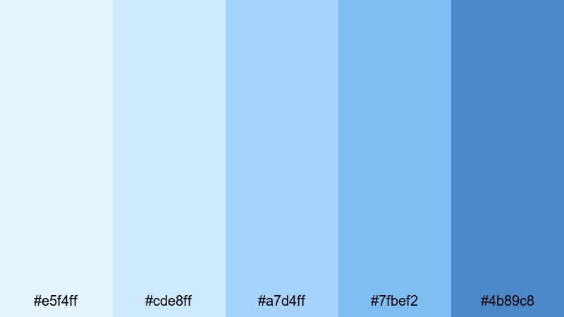 frozen morning sky light blue color palette with hex codes