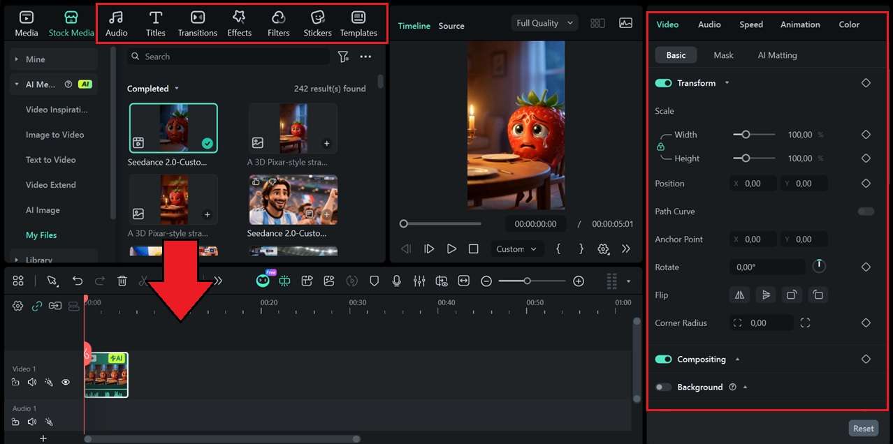 add video to timeline for edit