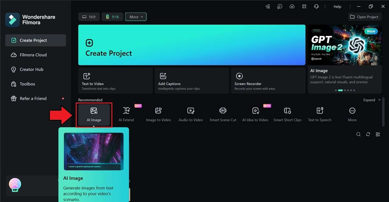 open filmora ai image