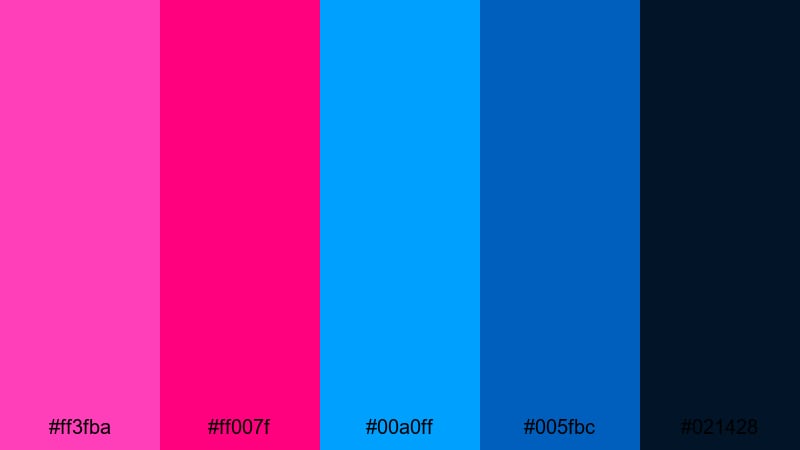 fuchsia ocean splash pink blue color palette with hex codes