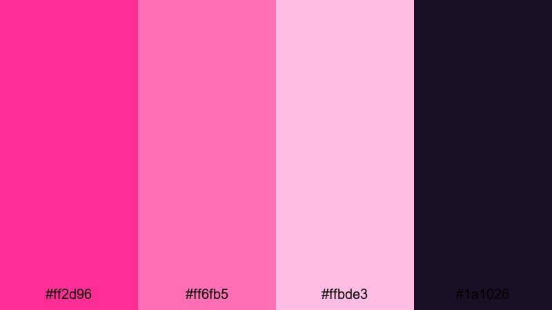 fuchsia spotlight night feminine color palette with hex codes