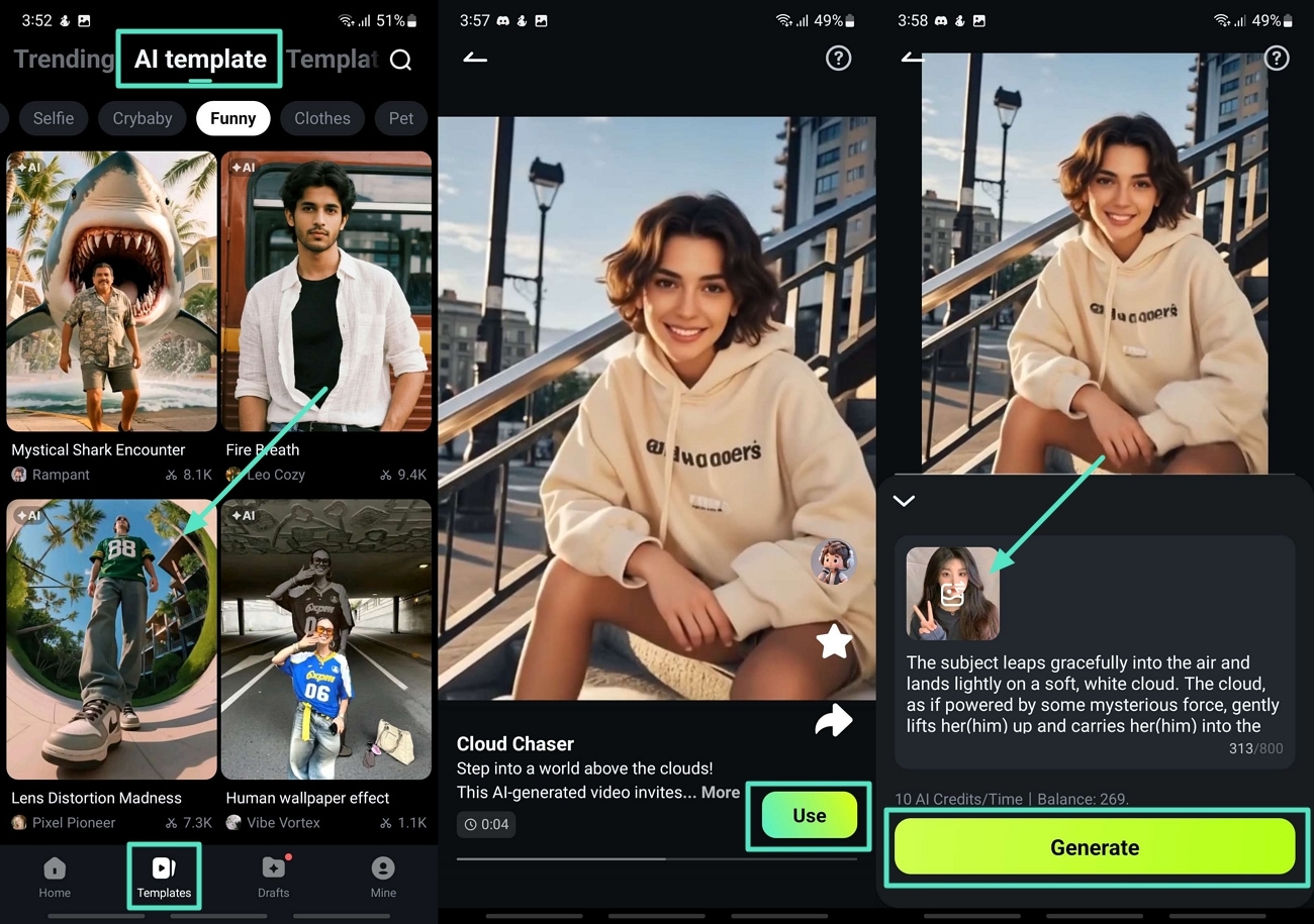 generate using ai templates