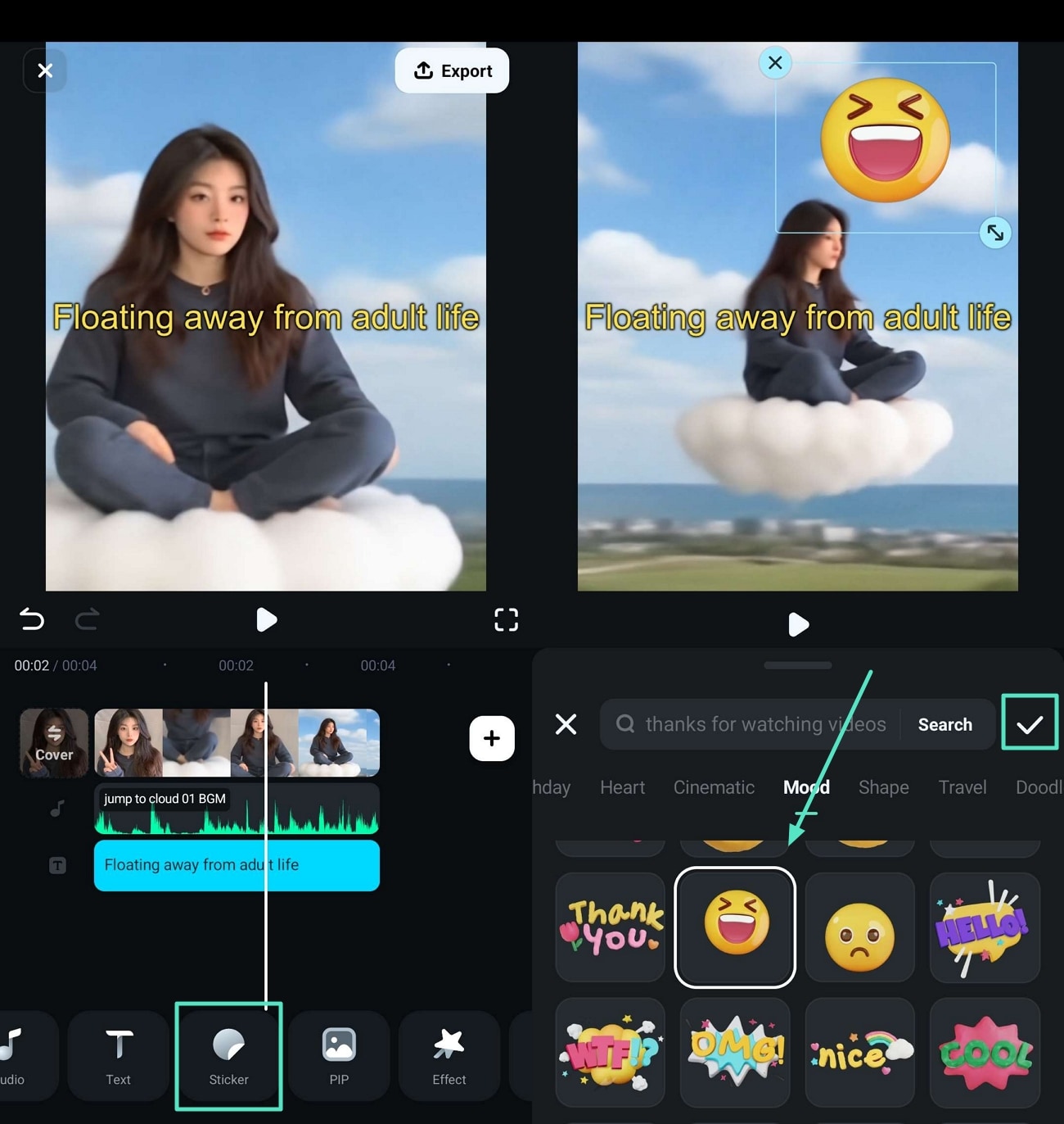 add stickers to meme generated