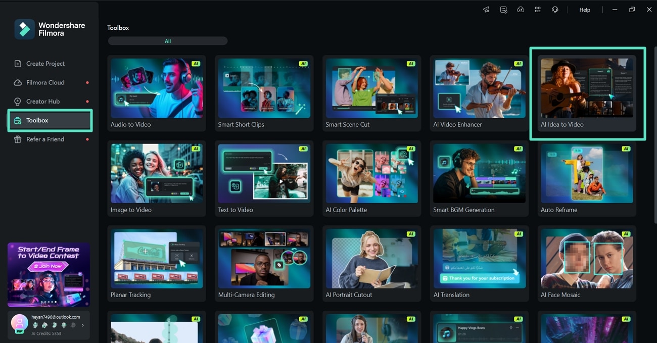 access idea to video ai tool