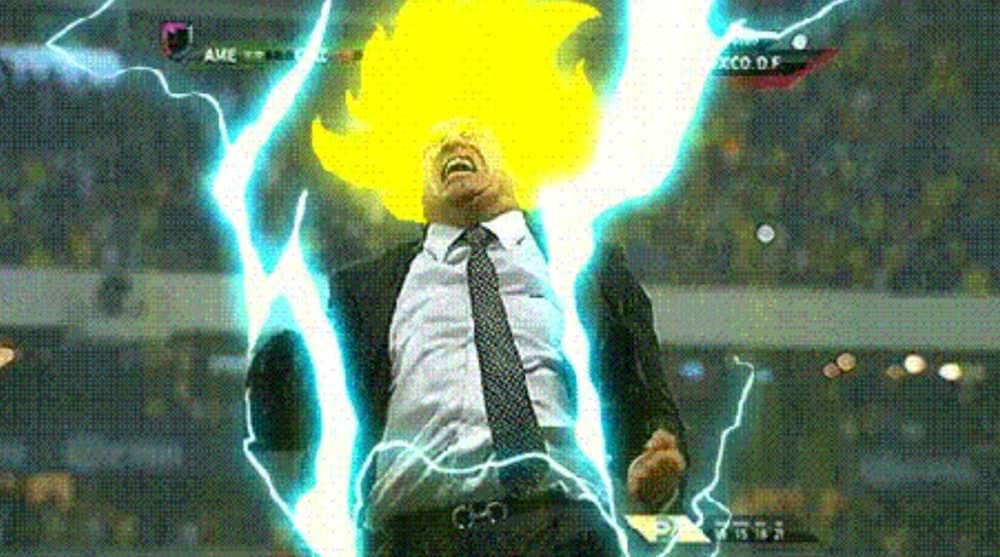 miguel herrera goes super saiyan gif