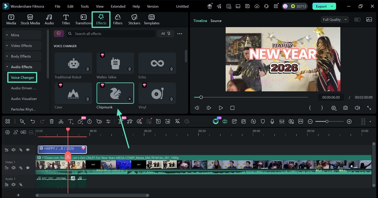 apply voice changer to modify speech