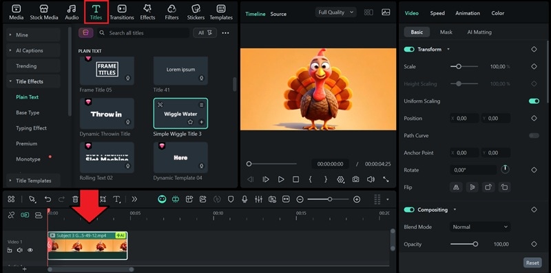 add text to turkey clip