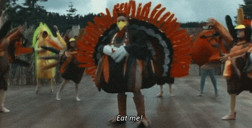 man in turkey costume gif