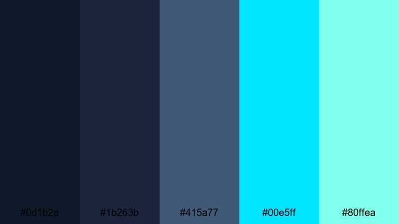 futuristic diagnostic display medical color palette with hex codes