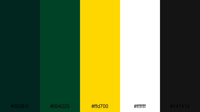 gala title sequence british racing green color palette with hex codes