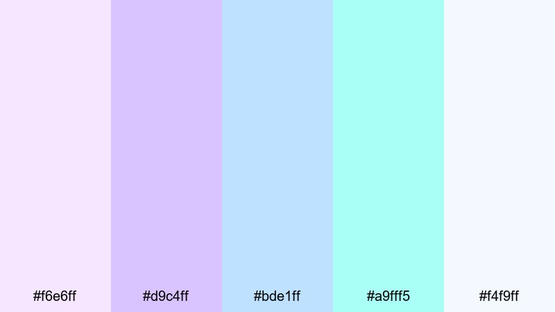 galactic haze shimmer holographic color palette with hex codes