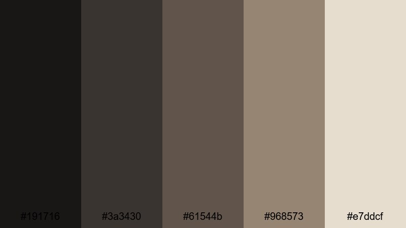 gallery frame neutral dark academia color palette with hex codes