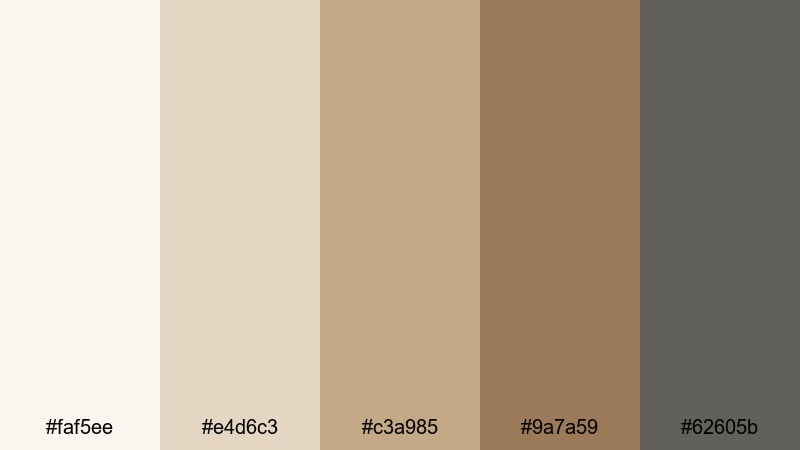 gallery wall minimal beige tan color palette with hex codes